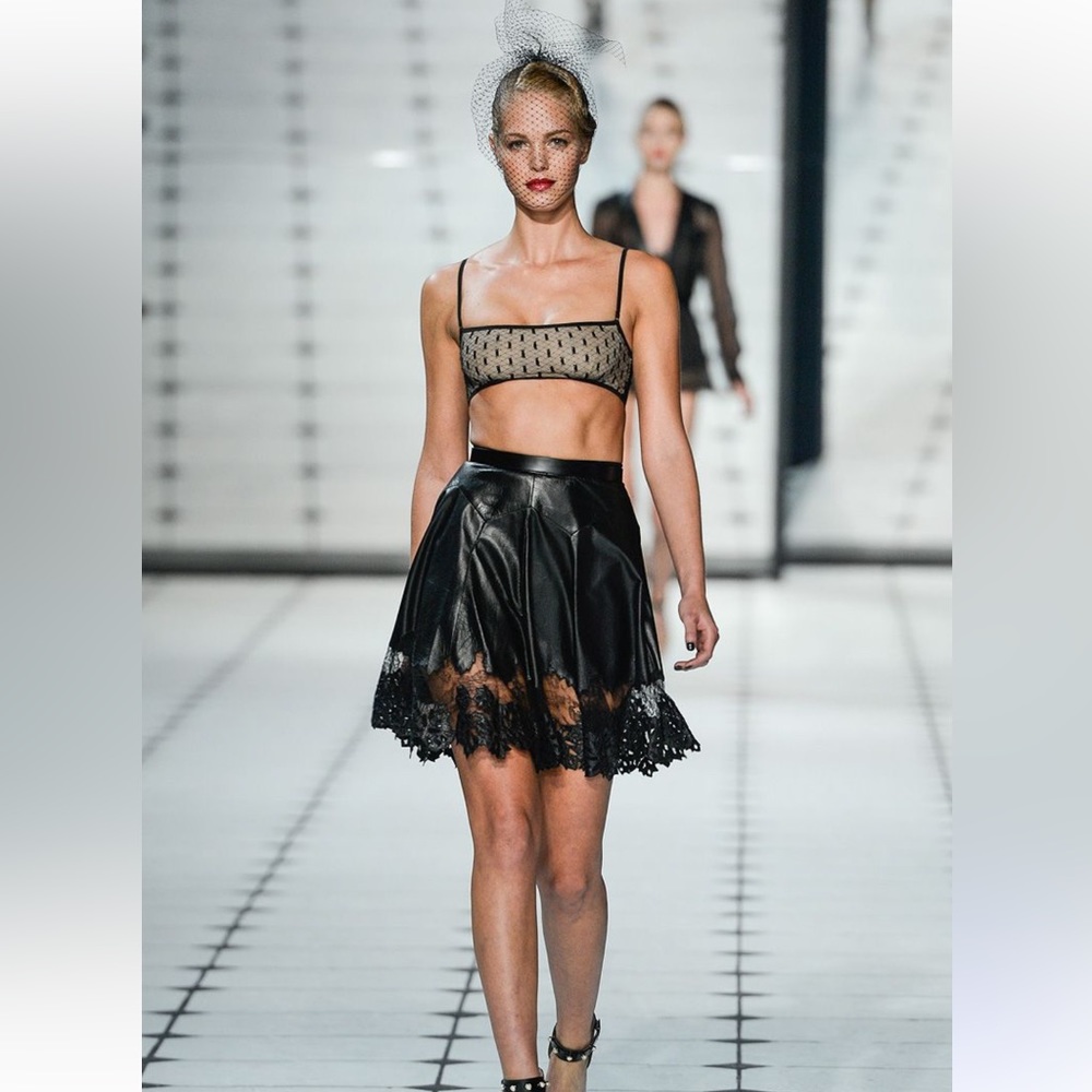 Jason Wu lambskin and lace skirt size 6